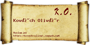 Kovách Olivér névjegykártya