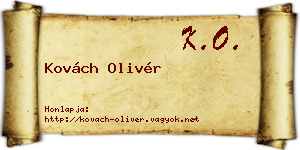 Kovách Olivér névjegykártya