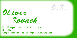 oliver kovach business card