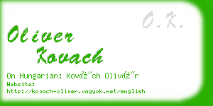 oliver kovach business card